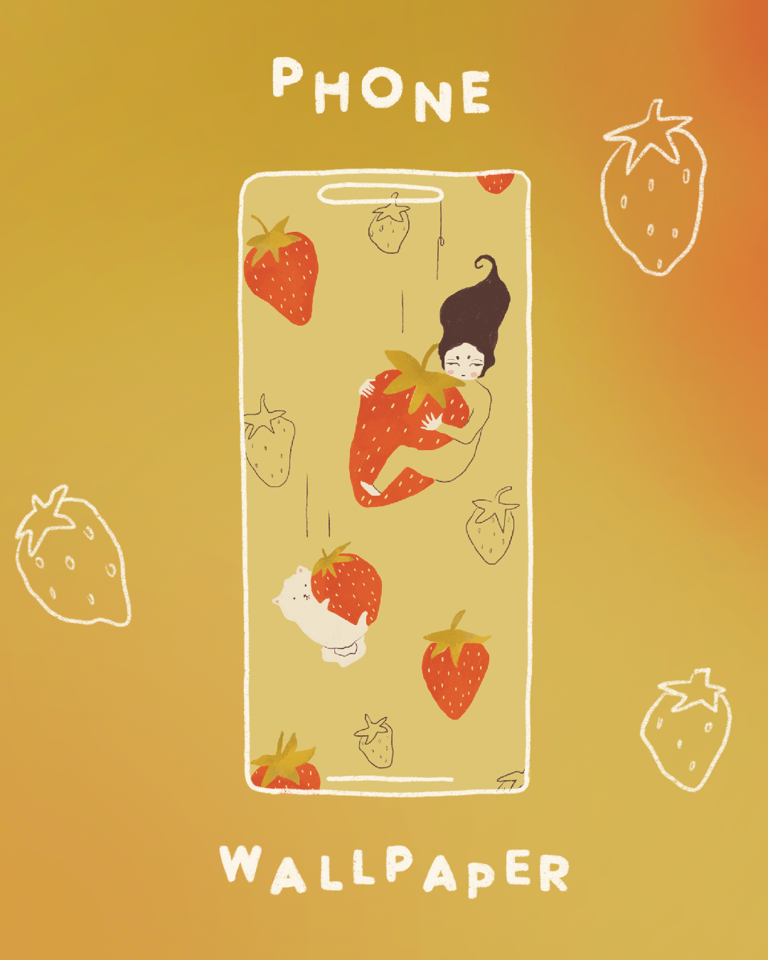 Digital wallpaper - Strawberry Rain