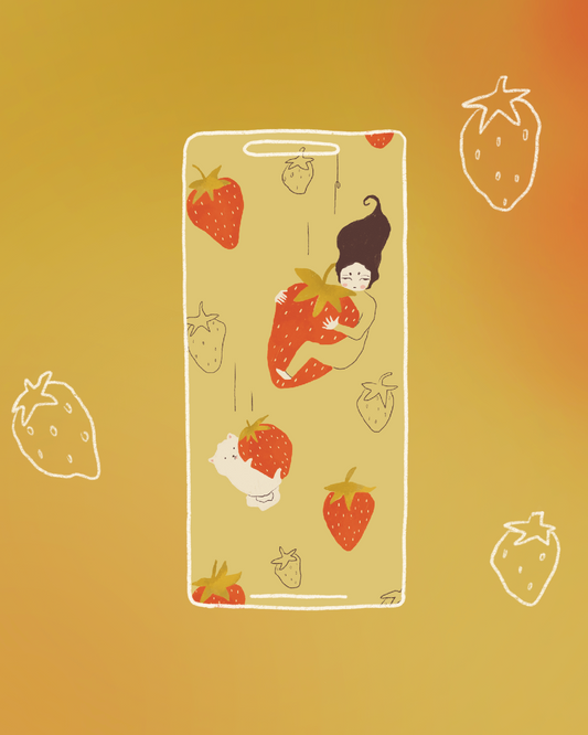 Digital wallpaper - Strawberry Rain